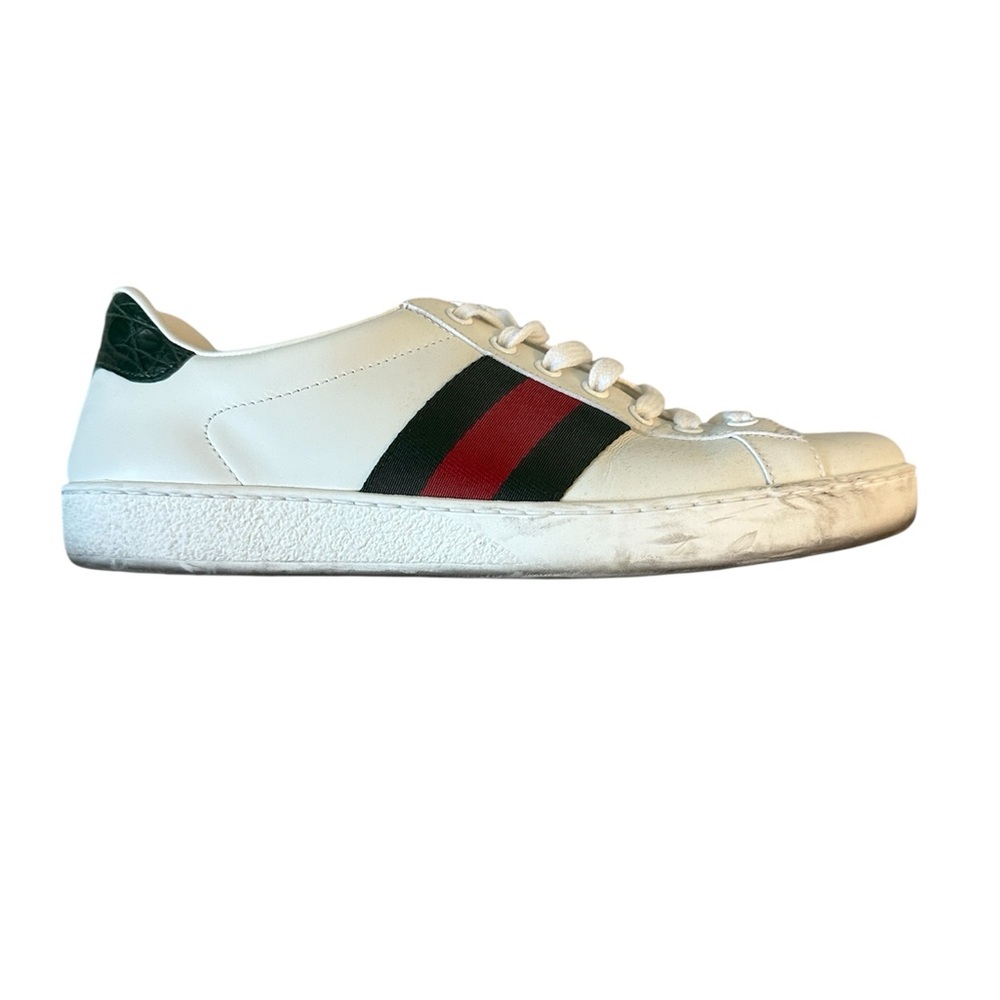 Gucci Ace Sneakers for Men White with Green and Red Stripes - Picture 3 of 15